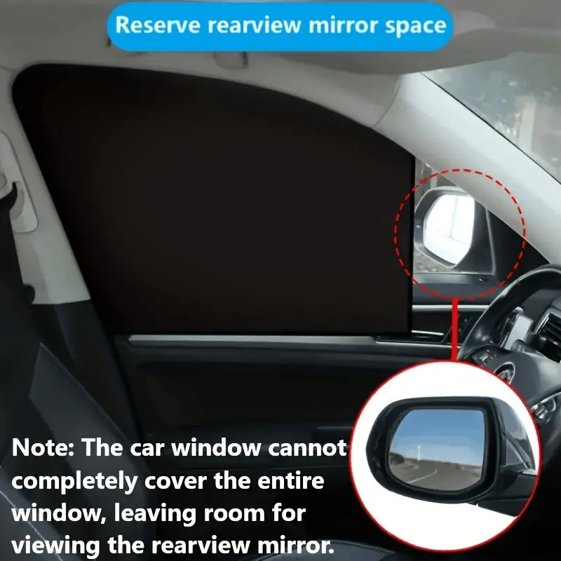 4-Piece Magnetic Car Sunshade Set - UV Protection & Heat Insulation, Durable Vinyl Coating, Wireless Design