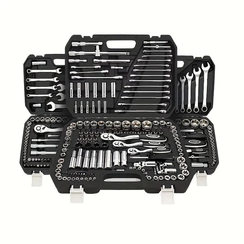 46-Piece Ultimate Car & Motorcycle Repair Kit: Durable Metal Tools, Ratchet Wrench, Screwdriver - Portable Auto Maintenance Set for Home Use