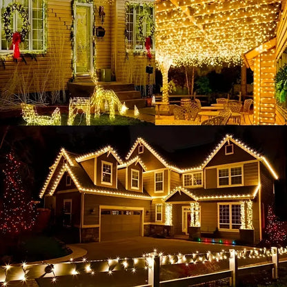 Solar powered outdoor light strings: 100 lights/1200cm or 200 lights/2200cm for garden, terrace, party and Christmas decorations