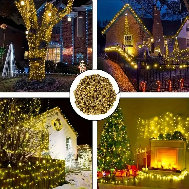 Solar powered outdoor light strings: 100 lights/1200cm or 200 lights/2200cm for garden, terrace, party and Christmas decorations