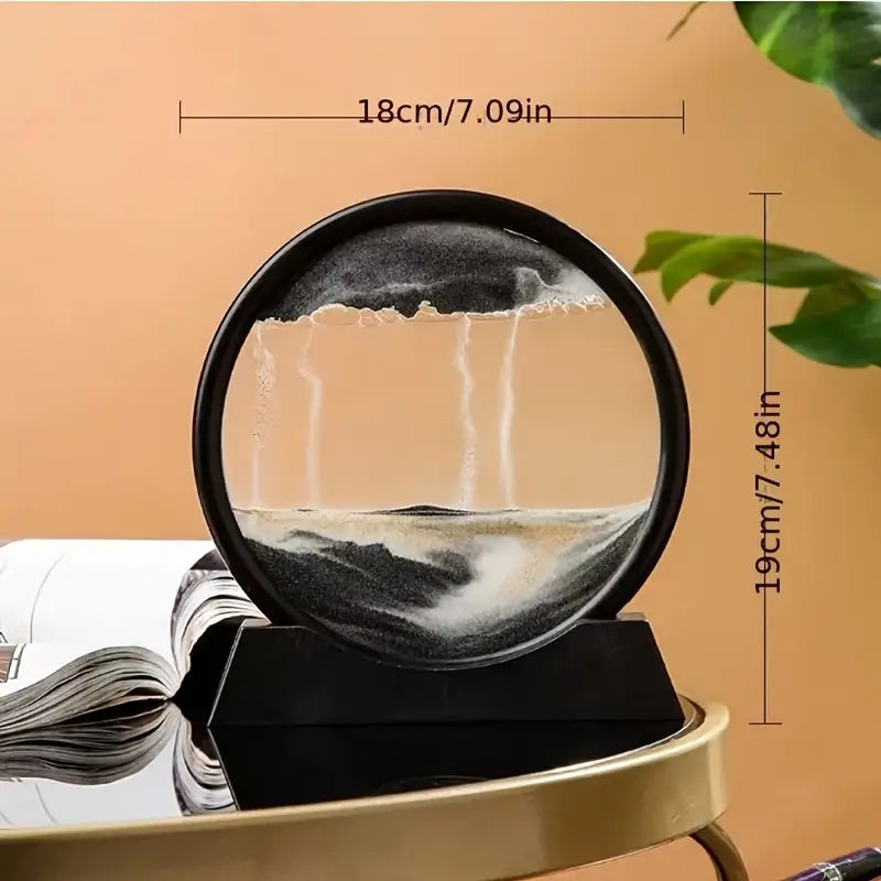 Stress Relief 3D Glass Hourglass Art - Deep Sea Sand Scene for Office & Bedroom Decor, Perfect Gift for Holidays, No Power Required