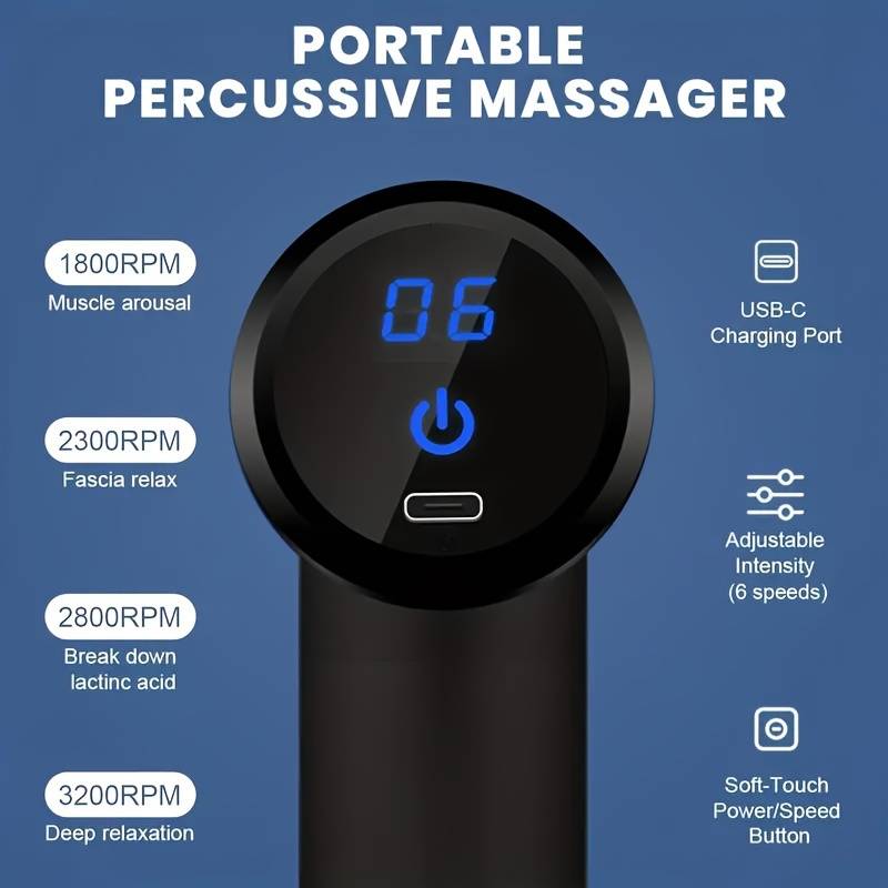 One Massage Gun: Deep Tissue Muscle Percussion Massager, Suitable for Body, Back, and Neck Relaxation, Ultra-Compact and Elegant Design, High Torque Power Source