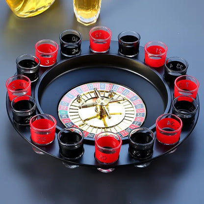 16 Cup Roulette Drinking Game Set - Perfect for Bars, Nightclubs & KTV Parties - Durable Plastic