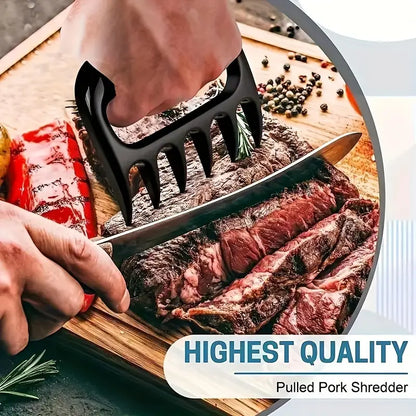 Heavy Duty Stainless Steel Meat Claw Set - Ultra Sharp Blades & Heat Resistant For Easy Shredding, Slicing & Use - Perfect BBQ Accessory & Gift for Men