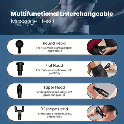 One Massage Gun: Deep Tissue Muscle Percussion Massager, Suitable for Body, Back, and Neck Relaxation, Ultra-Compact and Elegant Design, High Torque Power Source