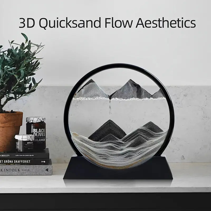 Stress Relief 3D Glass Hourglass Art - Deep Sea Sand Scene for Office & Bedroom Decor, Perfect Gift for Holidays, No Power Required