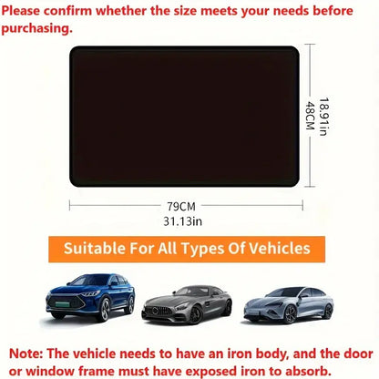 4-Piece Magnetic Car Sunshade Set - UV Protection & Heat Insulation, Durable Vinyl Coating, Wireless Design