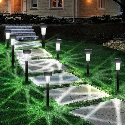 10pcs Black Outdoor Solar Lawn Lamps, Garden Decoratives Night Lights, 1LED Outdoor Aquatic Smart Light Control, Patio Lamp Suitable for Garden, Park Block, Villa Decoration and More