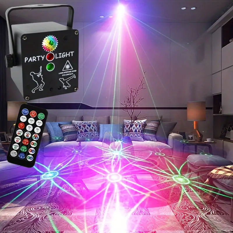 Single USB 3 in 1 LED Stage Lights Strobe Lights Disco Lights RGB Projector Party Lights with Remote Bar Birthday Christmas Club Environment Dance Club Holiday Event Xmas April Fool's Day Wedding Mother's Day Flashing