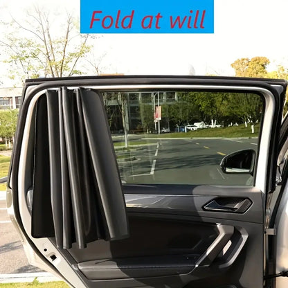 4-Piece Magnetic Car Sunshade Set - UV Protection & Heat Insulation, Durable Vinyl Coating, Wireless Design