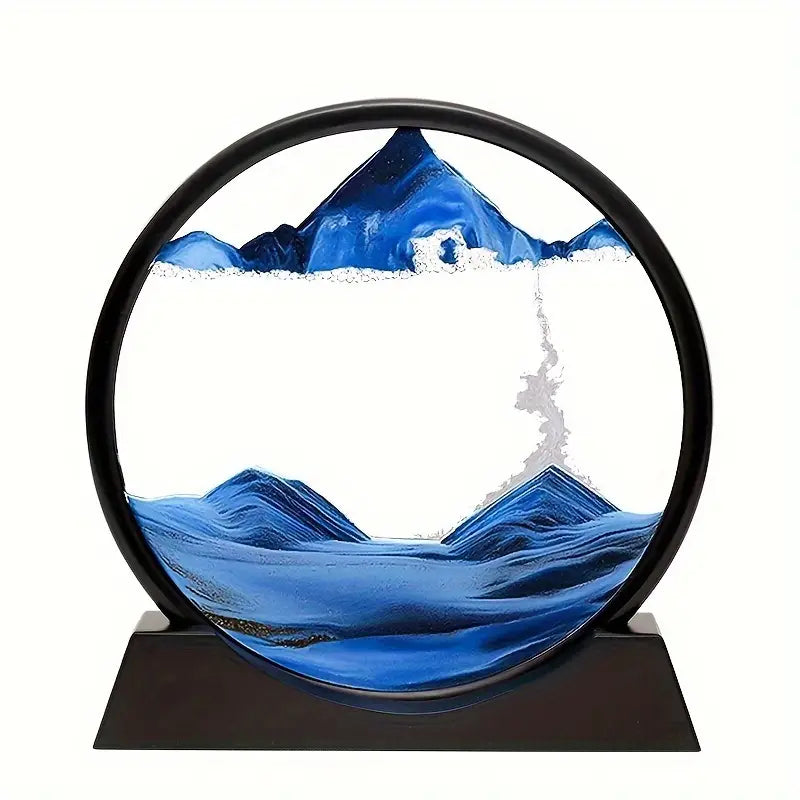 Stress Relief 3D Glass Hourglass Art - Deep Sea Sand Scene for Office & Bedroom Decor, Perfect Gift for Holidays, No Power Required