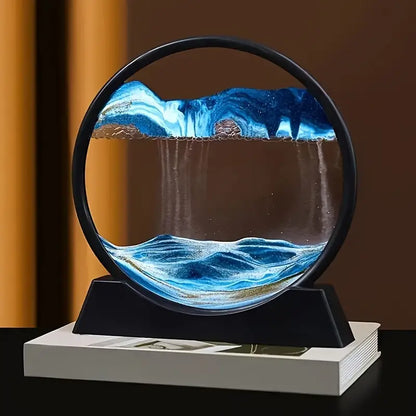 Stress Relief 3D Glass Hourglass Art - Deep Sea Sand Scene for Office & Bedroom Decor, Perfect Gift for Holidays, No Power Required